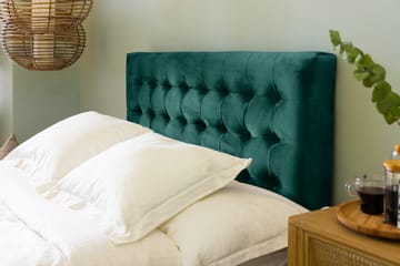 Ella Sängpaket 140x200 cm Rutig Gavel - Mörkgrön/Sammet - Möbler - Säng - Kontinentalsäng