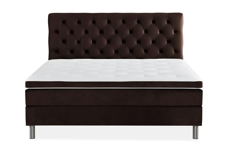 Ella Sängpaket 160x200 cm Djuphäftad Gavel - Brun/Sammet - Möbler - Säng - Kontinentalsäng