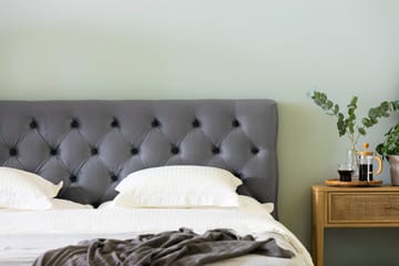 Ella Sängpaket 160x200 cm Djuphäftad Gavel - Ljusgrå/Sammet - Möbler - Säng - Kontinentalsäng