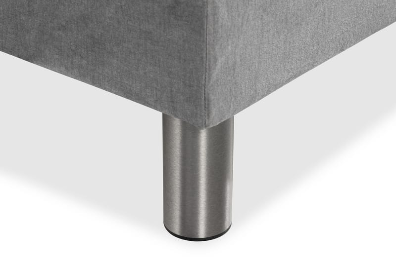 Ella Sängpaket 160x200 cm Knapp Gavel - Ljusgrå/Sammet - Möbler - Säng - Kontinentalsäng