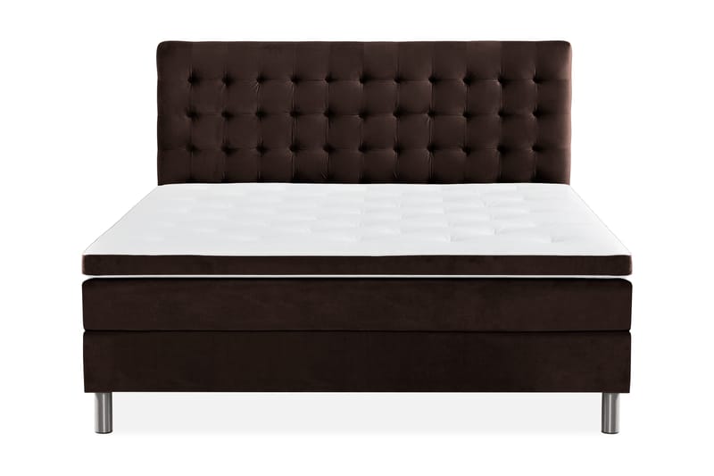 Ella Sängpaket 160x200 cm Rutig Gavel - Brun/Sammet - Möbler - Säng - Kontinentalsäng