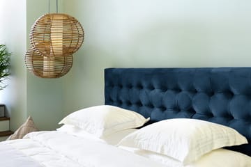 Ella Sängpaket 160x200 cm Rutig Gavel - Mörkblå/Sammet - Möbler - Säng - Kontinentalsäng