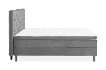 Ella Sängpaket 180x200 cm Djuphäftad Gavel - Ljusgrå/Sammet - Möbler - Säng - Kontinentalsäng