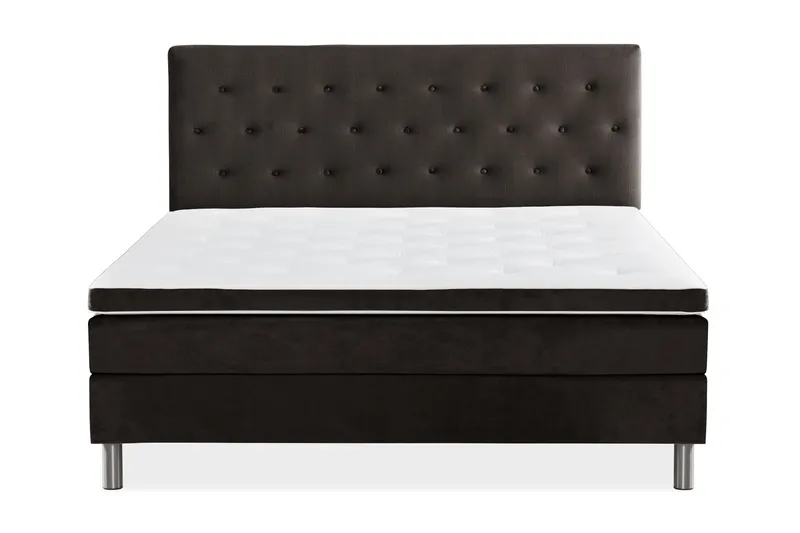 Ella Sängpaket 180x200 cm Knapp Gavel, Mörkgrå/Sammet