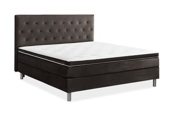 Ella Sängpaket 180x200 cm Knapp Gavel - Mörkgrå/Sammet - Möbler - Säng - Kontinentalsäng