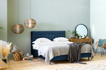 Ella Sängpaket 180x200 cm Rutig Gavel - Mörkblå/Sammet - Möbler - Säng - Kontinentalsäng