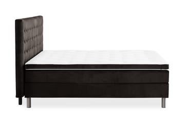 Ella Sängpaket 180x200 cm Rutig Gavel - Mörkgrå/Sammet - Möbler - Säng - Kontinentalsäng