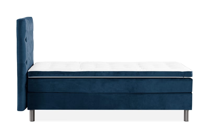 Ella Sängpaket 90x200 cm Djuphäftad Gavel - Mörkblå/Sammet - Möbler - Säng - Enkelsäng