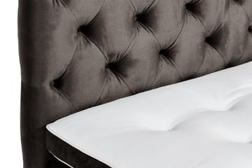 Ella Sängpaket 90x200 cm Djuphäftad Gavel - Mörkgrå/Sammet - Möbler - Säng - Enkelsäng