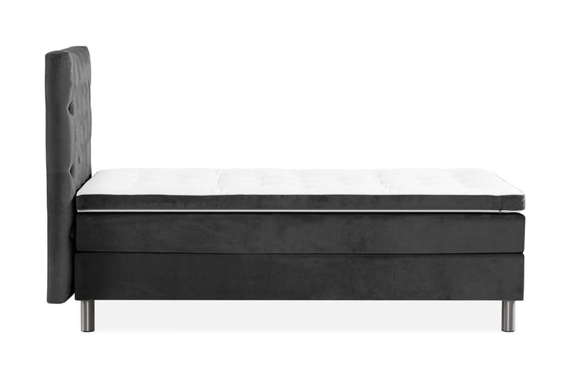 Ella Sängpaket 90x200 cm Djuphäftad Gavel - Mörkgrå/Sammet - Möbler - Säng - Enkelsäng