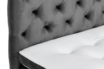 Ella Sängpaket 90x200 cm Djuphäftad Gavel - Mörkgrå/Sammet - Möbler - Säng - Enkelsäng