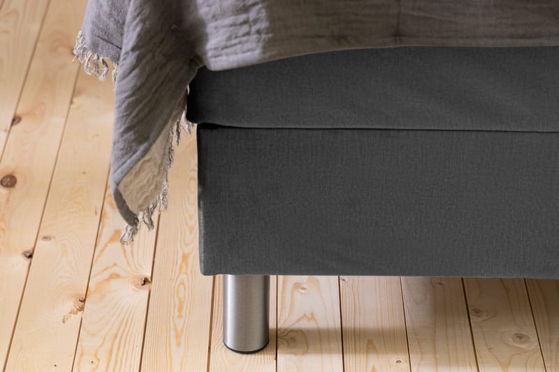 Ella Sängpaket 90x200 cm Djuphäftad Gavel - Mörkgrå/Sammet - Möbler - Säng - Enkelsäng