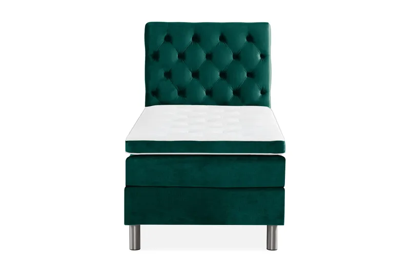 Ella Sängpaket 90x200 cm Djuphäftad Gavel - Mörkgrön/Sammet - Möbler - Säng - Enkelsäng