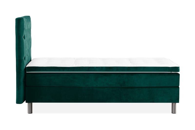 Ella Sängpaket 90x200 cm Djuphäftad Gavel - Mörkgrön/Sammet - Möbler - Säng - Enkelsäng