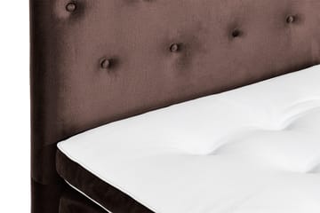Ella Sängpaket 90x200 cm Knapp Gavel - Brun/Sammet - Möbler - Säng - Enkelsäng