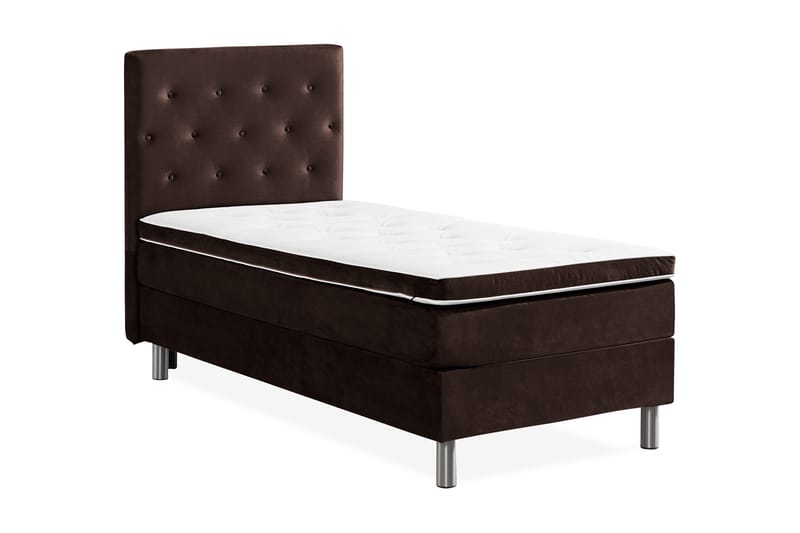 Ella Sängpaket 90x200 cm Knapp Gavel - Brun/Sammet - Möbler - Säng - Enkelsäng