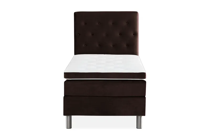Ella Sängpaket 90x200 cm Knapp Gavel - Brun/Sammet - Möbler - Säng - Enkelsäng