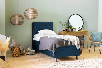 Ella Sängpaket 90x200 cm Knapp Gavel - Mörkblå/Sammet - Möbler - Säng - Enkelsäng
