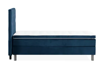 Ella Sängpaket 90x200 cm Knapp Gavel - Mörkblå/Sammet - Möbler - Säng - Enkelsäng