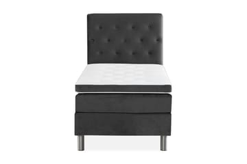 Ella Sängpaket 90x200 cm Knapp Gavel - Mörkgrå/Sammet - Möbler - Säng - Enkelsäng