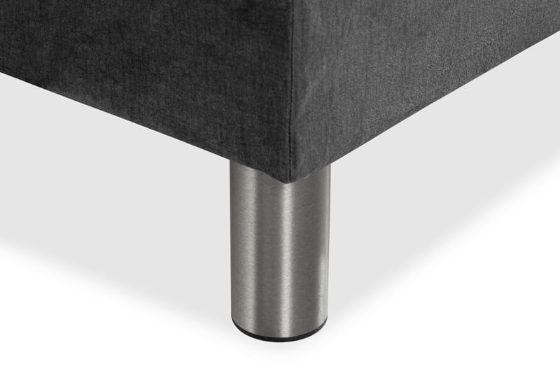 Ella Sängpaket 90x200 cm Knapp Gavel - Mörkgrå/Sammet - Möbler - Säng - Enkelsäng