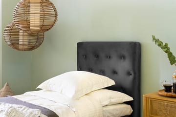 Ella Sängpaket 90x200 cm Knapp Gavel - Mörkgrå/Sammet - Möbler - Säng - Enkelsäng