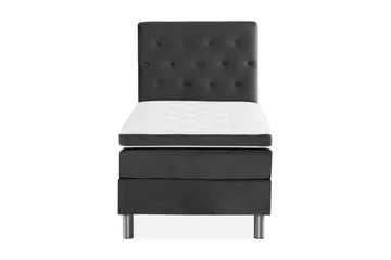 Ella Sängpaket 90x200 cm Knapp Gavel - Mörkgrå/Sammet - Möbler - Säng - Enkelsäng