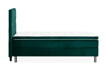 Ella Sängpaket 90x200 cm Knapp Gavel - Mörkgrön/Sammet - Möbler - Säng - Enkelsäng