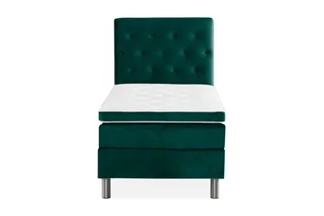 Ella Sängpaket 90x200 cm Knapp Gavel - Mörkgrön/Sammet - Möbler - Säng - Enkelsäng