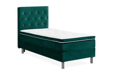 Ella Sängpaket 90x200 cm Knapp Gavel - Mörkgrön/Sammet - Möbler - Säng - Enkelsäng