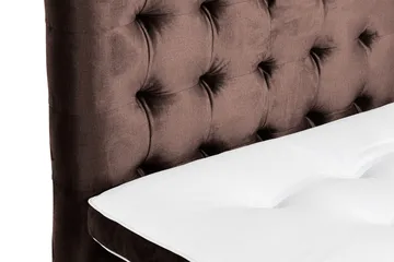 Ella Sängpaket 90x200 cm Rutig Gavel - Brun/Sammet - Möbler - Säng - Enkelsäng