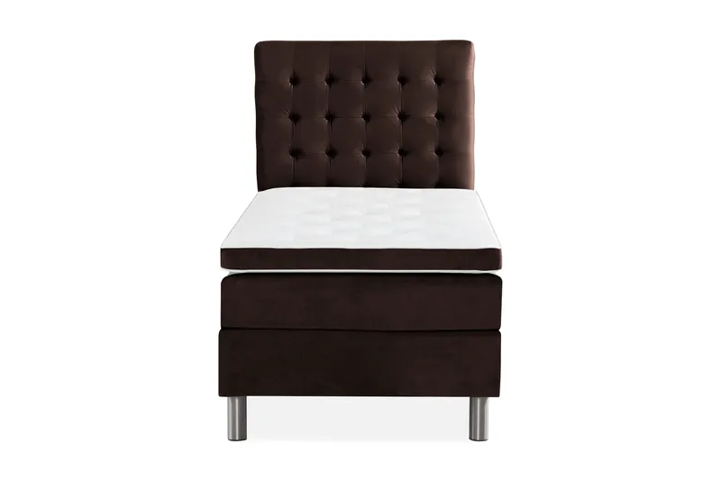 Ella Sängpaket 90x200 cm Rutig Gavel - Brun/Sammet - Möbler - Säng - Enkelsäng