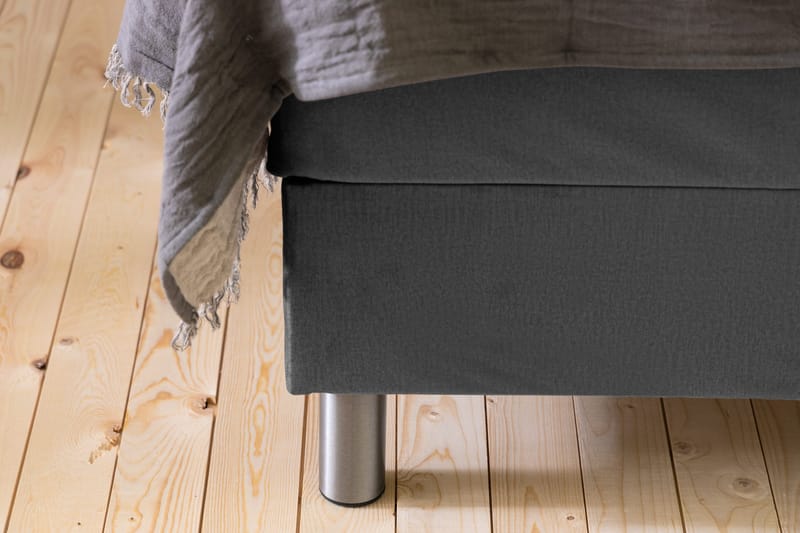 Ella Sängpaket 90x200 cm Rutig Gavel - Mörkgrå/Sammet - Möbler - Säng - Enkelsäng