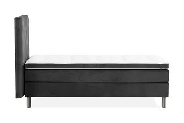 Ella Sängpaket 90x200 cm Rutig Gavel - Mörkgrå/Sammet - Möbler - Säng - Enkelsäng