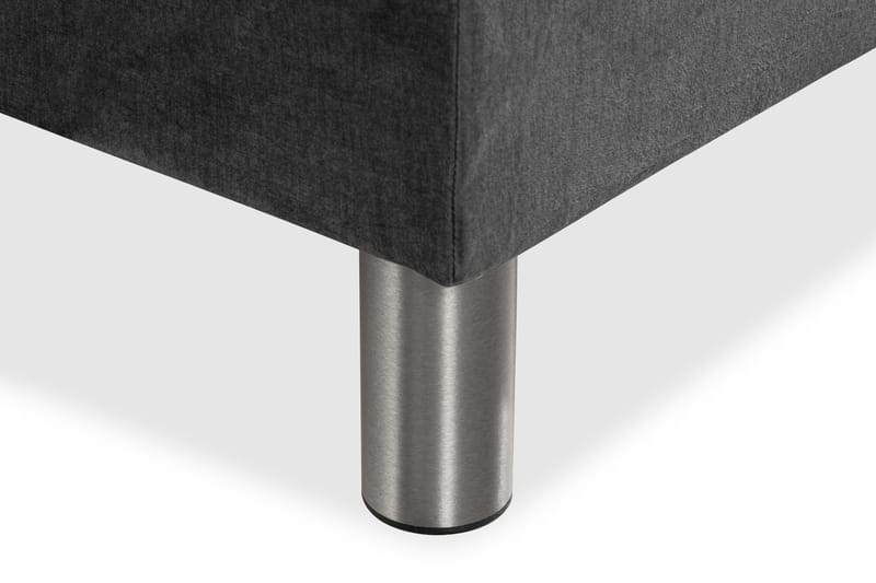 Ella Sängpaket 90x200 cm Rutig Gavel - Mörkgrå/Sammet - Möbler - Säng - Enkelsäng