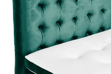 Ella Sängpaket 90x200 cm Rutig Gavel - Mörkgrön/Sammet - Möbler - Säng - Enkelsäng