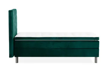 Ella Sängpaket 90x200 cm Rutig Gavel - Mörkgrön/Sammet - Möbler - Säng - Enkelsäng