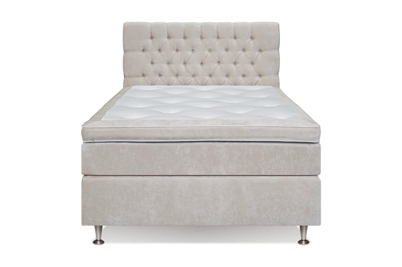 Komplett Sängpaket Estelle 120x200 cm - Beige|Sammet - Komplett sängpaket - Kontinentalsäng