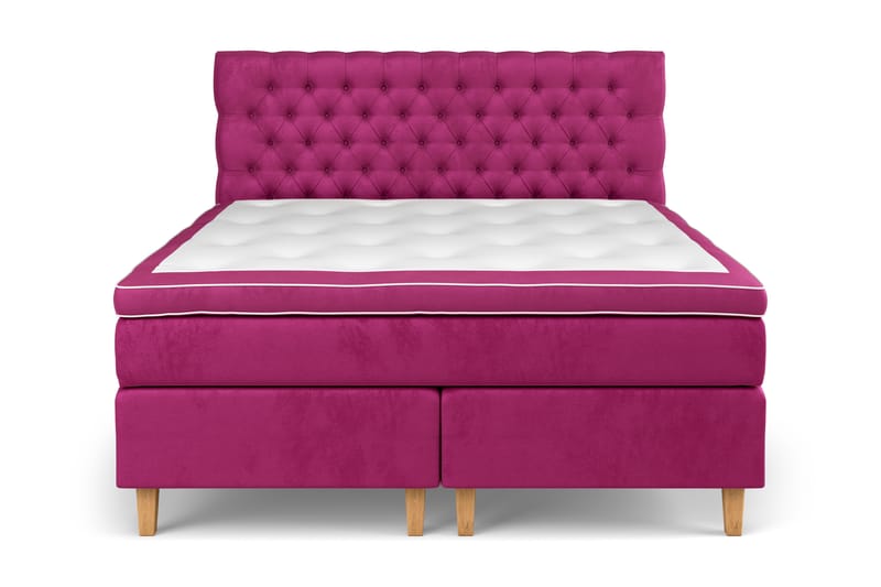 Komplett Sängpaket Estelle 160x200 cm - Rosa|Sammet - Kontinentalsäng
