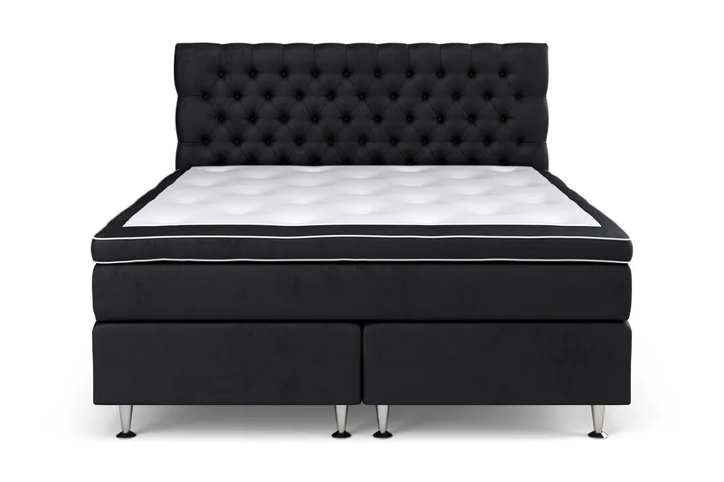 Komplett Sängpaket Estelle 160x200 cm - Svart|Sammet - Möbler - Säng - Kontinentalsäng