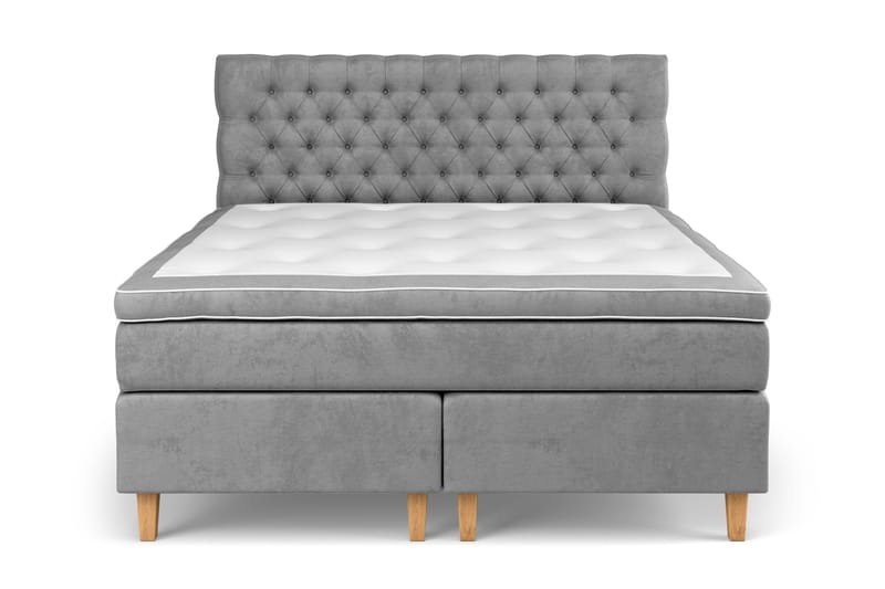 Komplett Sängpaket Estelle 180x200 cm - Grå|Sammet - Möbler - Säng - Kontinentalsäng