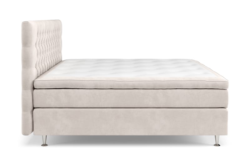 Komplett Sängpaket Estelle 210x210 cm - Beige|Sammet - Kontinentalsäng - Komplett sängpaket