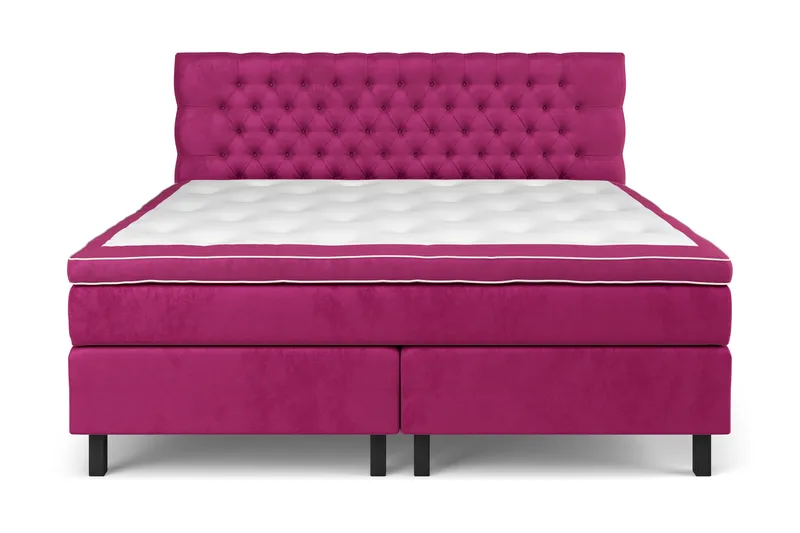 Komplett Sängpaket Estelle 210x210 cm - Rosa|Sammet - Möbler - Säng - Kontinentalsäng