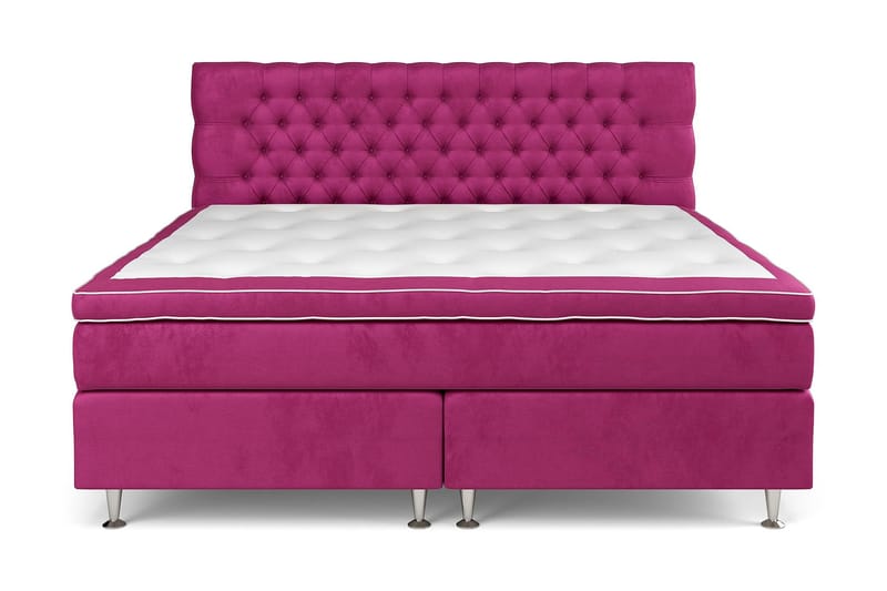 Komplett Sängpaket Estelle 210x210 cm - Rosa|Sammet - Möbler - Säng - Kontinentalsäng