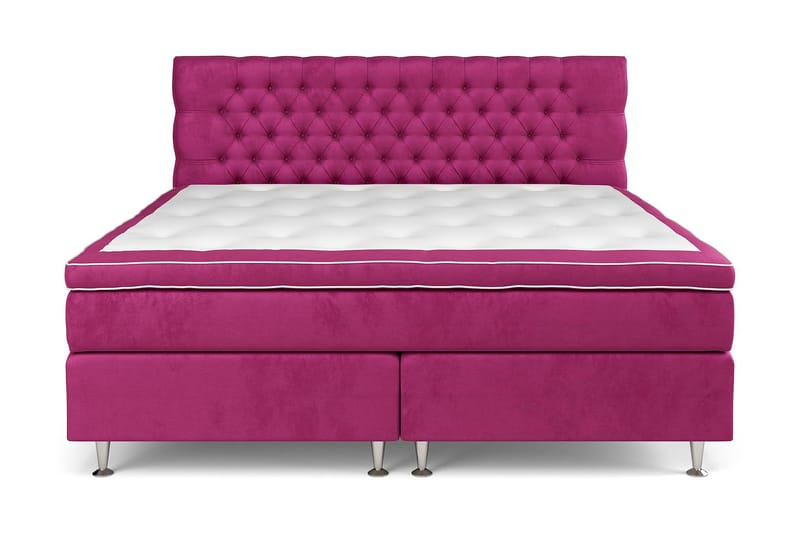 Komplett Sängpaket Estelle 210x210 cm - Rosa|Sammet - Kontinentalsäng