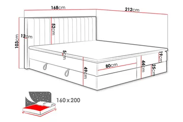 Förvaringssäng HARMONY 160x200 - Grå - Möbler - Säng - Komplett sängpaket