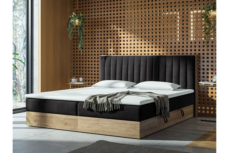 Förvaringssäng HARMONY 180x200 - Svart - Möbler - Säng - Komplett sängpaket