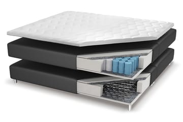 Franco Lyx Sängpaket 160x200LED-belysning - Grå/Sammet - Möbler - Säng - Komplett sängpaket