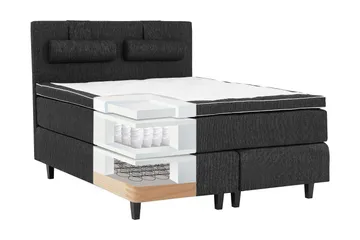 Grand Komplett Sängpaket 180x200 F/M Latex - Svart - Möbler - Säng - Kontinentalsäng