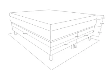 Grand Kontinentalsäng Komplett Sängpaket 180x200 cm - Svart - Möbler - Säng - Kontinentalsäng
